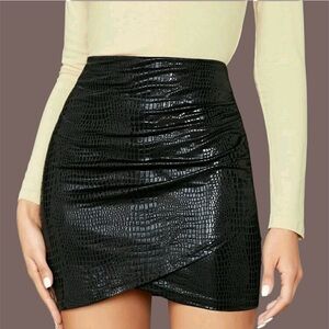 NWOT SHEIN Faux Croc Pleather Mini Skirt